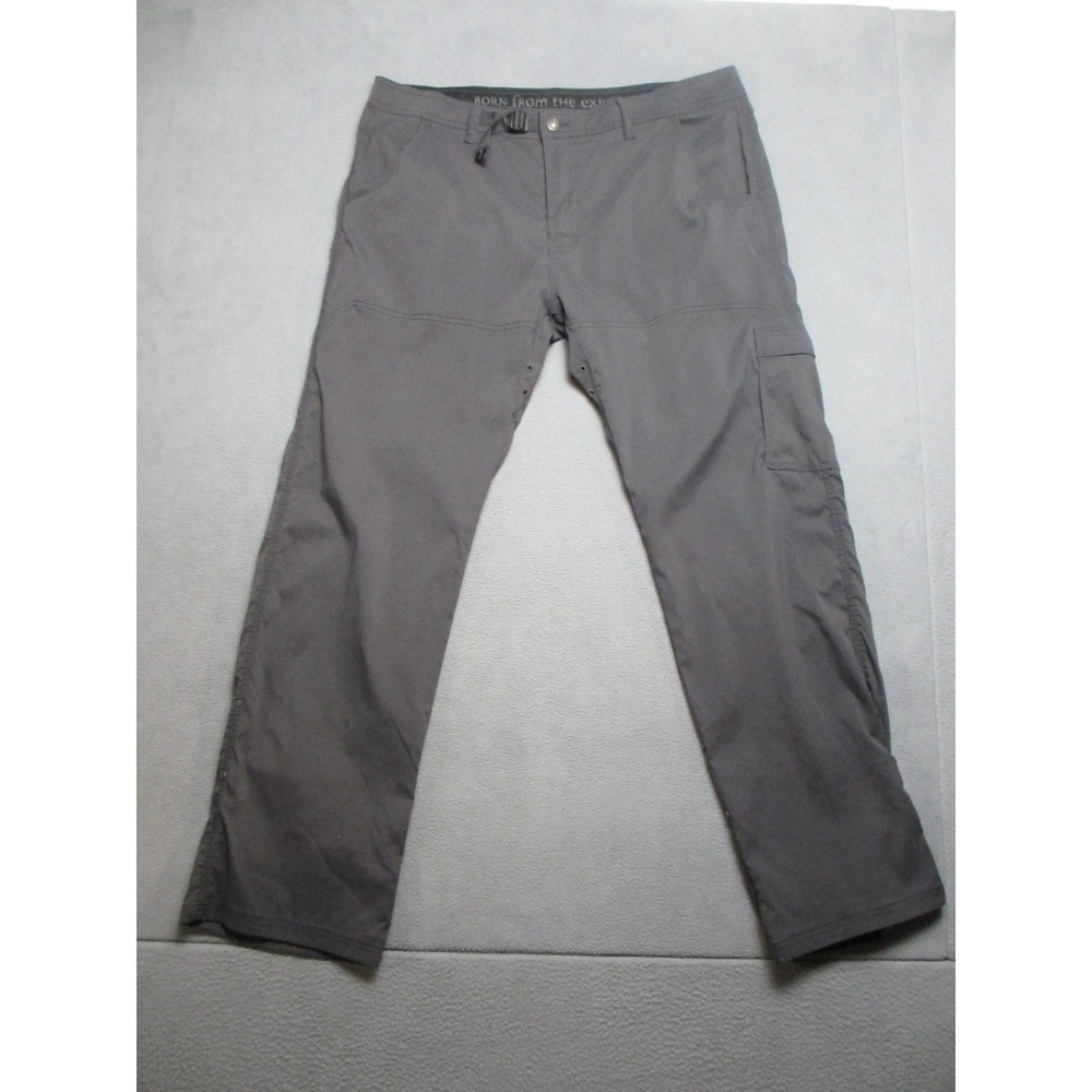 prAna Cargo Pants Mens 38x30.5 Gray Excellent Hiking Camping Outdoor Stretch